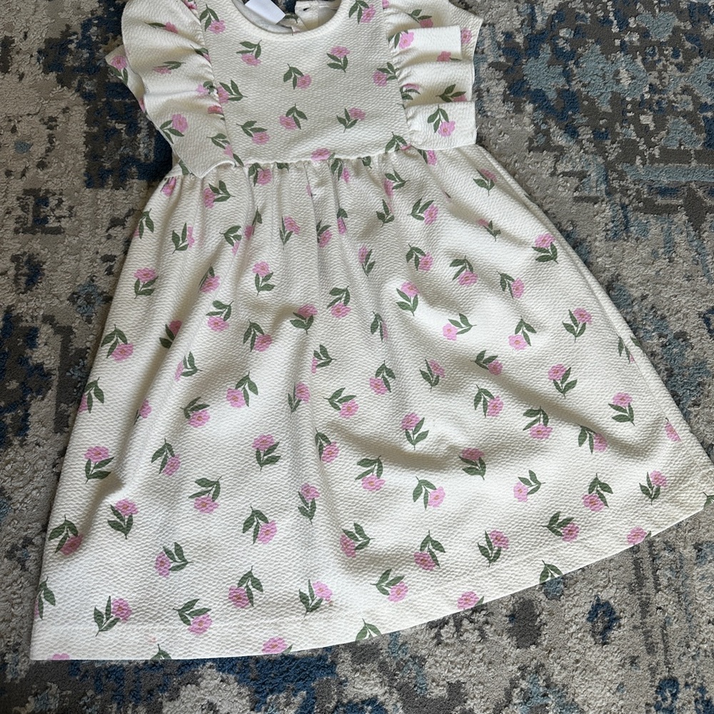 Floral Cream Kids Dress